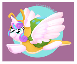 Size: 2550x2120 | Tagged: safe, artist:poecillia-gracilis19, princess flurry heart, whammy, alicorn, pony, a flurry of emotions, clothes, costume, flying, kigurumi, solo