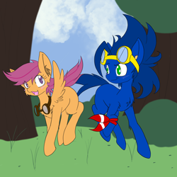 Size: 2048x2048 | Tagged: source needed, safe, artist:larrykitty, derpibooru import, scootaloo, pony, colt, cute, female, filly, goggles, male, ponified, sonic the hedgehog, sonic the hedgehog (series)