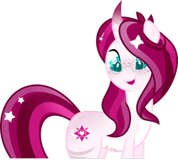 Size: 1024x952 | Tagged: safe, artist:babyroxasman, derpibooru import, oc, oc only, oc:soul lotus, twinkle eyed pony, unicorn, female, hair accessory, mare, simple background, solo, transparent background, vector