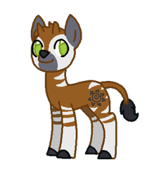 Size: 377x400 | Tagged: safe, artist:moonrose95, derpibooru import, oc, oc only, okapi, simple background, solo, transparent background