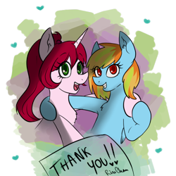 Size: 600x600 | Tagged: safe, artist:rinikka, derpibooru exclusive, oc, oc only, oc:rinikka, pegasus, pony, unicorn, abstract background, colored pupils, colored sketch, friendship, simple background, transparent background