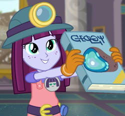 Size: 755x700 | Tagged: safe, derpibooru import, screencap, kimberlite, better together, equestria girls, school of rock, book, cropped, geology, maud squad, solo, written equestrian