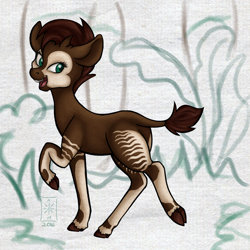 Size: 1200x1200 | Tagged: safe, artist:teakayart, derpibooru import, oc, oc only, okapi