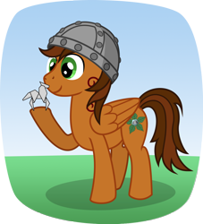 Size: 1020x1123 | Tagged: safe, artist:malte279, derpibooru import, oc, oc:leafhelm, pegasus, pony, helm, helmet, origami, vector