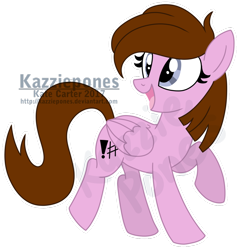 Size: 1024x1024 | Tagged: safe, artist:kazziepones, oc, oc only, pegasus, pony, female, mare, raised hoof, simple background, smiling, solo, transparent background, watermark