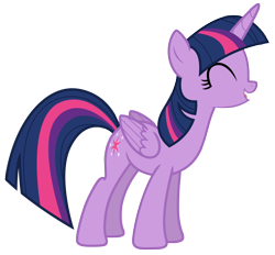 Size: 7300x6762 | Tagged: safe, artist:estories, twilight sparkle, twilight sparkle (alicorn), alicorn, pony, absurd resolution, eyes closed, female, happy, mare, simple background, solo, transparent background, vector