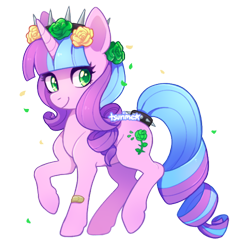 Size: 500x500 | Tagged: safe, artist:tsurime, derpibooru import, oc, oc only, oc:ivy lush, flower, flower in hair, simple background, solo, transparent background