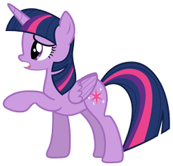 Size: 6536x6310 | Tagged: safe, artist:estories, twilight sparkle, twilight sparkle (alicorn), alicorn, pony, absurd resolution, female, mare, raised hoof, simple background, solo, transparent background, vector