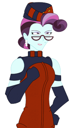 Size: 562x850 | Tagged: safe, artist:combatkaiser, principal abacus cinch, equestria girls, friendship games, clothes, clothes swap, cosplay, costume, crossover, glasses, miss x, simple background, solo, tiger mask w, transparent background