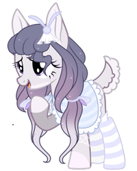 Size: 741x925 | Tagged: safe, artist:absolitedisaster08, derpibooru import, oc, earth pony, pony, clothes, deer tail, female, mare, simple background, socks, solo, striped socks, transparent background