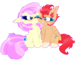 Size: 1024x823 | Tagged: safe, artist:vanillaswirl6, oc, oc only, oc:avery softequine, oc:vanilla swirl, earth pony, pegasus, pony, :<, >:<, annoyed, blushing, cheek fluff, chest fluff, colored eyelashes, colored hooves, colored pupils, cute, duo, ear fluff, ear piercing, female, floppy ears, glasses, grin, happy, heart eyes, hnnng, hoof fluff, looking at each other, mare, nuzzling, ocbetes, one eye closed, piercing, scrunchy face, shoulder fluff, signature, simple background, sitting, smiling, squishy cheeks, starry eyes, style emulation, transparent background, unamused, vanillaswirl6 is trying to murder us, wing fluff, wingding eyes, wink