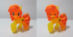 Size: 2300x1189 | Tagged: safe, edit, carrot top, golden harvest, pony, angry, blind bag, cute, facebook, facebook reactions, madorable, reaction, toy