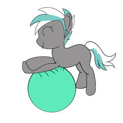 Size: 1000x1000 | Tagged: safe, artist:grimvaleart, derpibooru import, oc, oc only, ball, female, mare, smiling, solo, tongue out