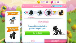 Size: 1280x720 | Tagged: safe, derpibooru import, pony of shadows, stygian, game screencap, gameloft