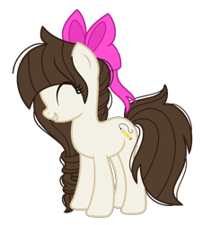 Size: 970x1032 | Tagged: safe, artist:crystalponyart7669, derpibooru import, oc, oc:ysabel, earth pony, pony, bow, female, hair bow, mare, simple background, solo, transparent background