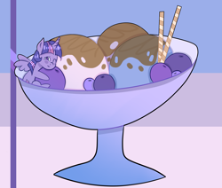 Size: 2980x2530 | Tagged: safe, artist:nutti-frien, twilight sparkle, twilight sparkle (alicorn), alicorn, pony, cute, female, food, ice cream, mare, ponies in food, solo, tiny, twiabetes