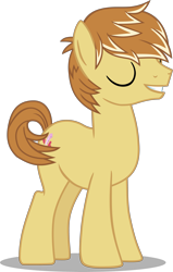 Size: 2545x4000 | Tagged: safe, artist:hendro107, feather bangs, earth pony, pony, hard to say anything, absurd resolution, eyes closed, male, simple background, smiling, solo, stallion, transparent background, vector