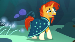 Size: 1280x720 | Tagged: safe, derpibooru import, screencap, sunburst, uncommon bond, solo, worried