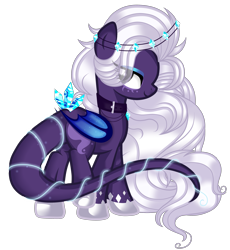 Size: 2653x2879 | Tagged: safe, artist:absolitedisaster08, derpibooru import, oc, oc:tranqul frost, original species, augmented tail, bat wings, crystal, female, high res, simple background, solo, transparent background