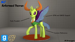 Size: 1280x720 | Tagged: safe, artist:out-buck-pony, thorax, changedling, changeling, 3d, download at source, king thorax, solo, source filmmaker