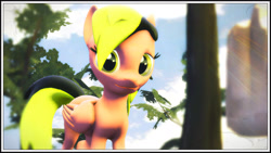 Size: 1920x1080 | Tagged: safe, artist:skilm, oc, oc only, pegasus, pony, 3d, cute, female, solo, source filmmaker, tree