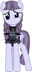 Size: 905x1986 | Tagged: safe, artist:davidsfire, inky rose, pegasus, pony, honest apple, clothes, cute, female, inkybetes, looking at you, mare, pigtails, simple background, solo, transparent background, vector, worried