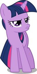 Size: 3890x7672 | Tagged: safe, artist:chrzanek97, derpibooru import, twilight sparkle, unicorn twilight, pony, unicorn, a bird in the hoof, absurd resolution, female, grumpy, mare, simple background, solo, transparent background, vector