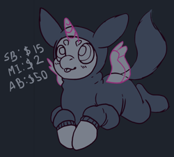 Size: 1500x1353 | Tagged: safe, artist:miink3, derpibooru import, oc, oc only, art, chibi, commission, cute, eeveelution, onesie, pokémon, your character here