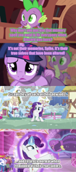 Size: 1280x2880 | Tagged: safe, derpibooru import, rarity, spike, twilight sparkle, dragon, pony, unicorn, magical mystery cure, floppy ears, golden oaks library, op is a cuck, op is a slowpoke, op is trying to start shit, ponyville