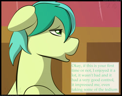 Size: 2350x1850 | Tagged: safe, artist:flash_draw, derpibooru import, sandbar, earth pony, griffon, pony, comic:boring days, comic, engrish, implied gallbar, implied gallus, implied gay, implied shipping, interspecies, male, offscreen character, sitting, solo