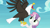 Size: 1920x1080 | Tagged: safe, derpibooru import, screencap, sweetie belle, bald eagle, eagle, pony, unicorn, surf and/or turf, eyes closed, falconry, female, filly, open beak, screech, solo, spread wings, wings