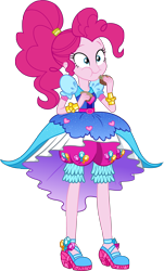 Size: 2970x4910 | Tagged: safe, artist:imperfectxiii, pinkie pie, equestria girls, legend of everfree, absurd resolution, clothes, crystal gala, cute, eating, female, food, muffin, simple background, solo, transparent background, vector