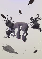 Size: 1560x2185 | Tagged: safe, artist:ncmares, derpibooru import, oleander, classical unicorn, unicorn, them's fightin' herds, book, cloven hooves, community related, curved horn, floating, leonine tail, rubble, smiling, unshorn fetlocks, wip