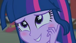 Size: 1920x1080 | Tagged: safe, screencap, twilight sparkle, equestria girls, equestria girls (movie), blushing, solo