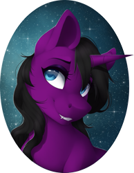 Size: 621x800 | Tagged: safe, artist:silentwulv, oc, oc only, pony, unicorn, fangs, simple background, smiling, solo, transparent background