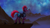 Size: 1920x1080 | Tagged: safe, artist:crimsonwolf360, derpibooru import, tempest shadow, pony, unicorn, armor, blood, female, injured, lidded eyes, mare, mist, mountain, night, scenery, sky, solo, stars