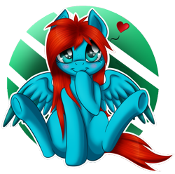 Size: 847x839 | Tagged: safe, artist:kruszyna25, oc, oc only, oc:seafeather, pegasus, pony, blushing, cute, digital art, female, freckles, heart, looking at you, mare, simple background, solo, transparent background