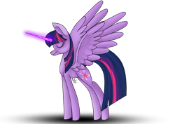 Size: 1123x794 | Tagged: safe, artist:theolimpiaprime, twilight sparkle, twilight sparkle (alicorn), alicorn, pony, eyes closed, magic, solo