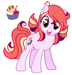 Size: 1024x1058 | Tagged: safe, artist:posey-11, derpibooru import, oc, earth pony, pony, cutie mark, female, food, ice cream, mare, simple background, solo, transparent background