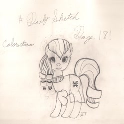 Size: 1592x1597 | Tagged: safe, artist:silversthreads, coloratura, pony, daily sketch, pencil drawing, rara, sketch, solo, traditional art