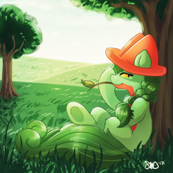 Size: 3000x3000 | Tagged: safe, artist:bean-sprouts, earth pony, pony, pokémon, ponified, solo, tree, treecko