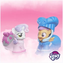Size: 800x800 | Tagged: safe, scootaloo, sweetie belle, pony, irl, my little pony logo, official, photo, toy