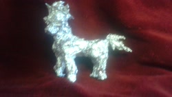 Size: 2560x1440 | Tagged: safe, artist:thefoilguy, oc, oc only, oc:brawny buck, pony, aluminum, foil, irl, photo, sculpture, traditional art