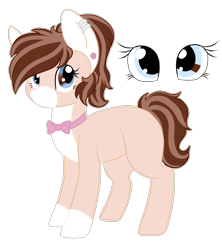 Size: 1600x1800 | Tagged: safe, artist:adostume, derpibooru import, oc, oc only, earth pony, pony, bowtie, ear piercing, earring, jewelry, piercing, simple background, solo, transparent background