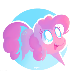 Size: 540x540 | Tagged: safe, artist:kinkyspree, derpibooru import, pinkie pie, earth pony, pony, chibi, cute, diapinkes, open mouth, pointy ponies, smiling, solo