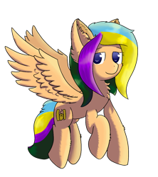 Size: 958x1080 | Tagged: safe, artist:ppptly, derpibooru import, oc, oc only, oc:program mouse, pegasus, pony, ear fluff, female, fixed, flying, looking at you, no pupils, simple background, solo, transparent background