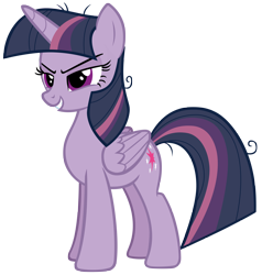 Size: 3612x3800 | Tagged: safe, artist:andoanimalia, derpibooru import, mean twilight sparkle, alicorn, pony, the mean 6, clone, evil grin, female, grin, high res, mare, scary face, simple background, sinister, smiling, solo, transparent background, vector