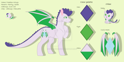 Size: 1024x517 | Tagged: safe, artist:kiralindocruz, derpibooru import, oc, oc only, oc:freedom wings, dracony, hybrid, baby, base used, deviantart watermark, green background, interspecies offspring, male, offspring, parent:rarity, parent:spike, parents:sparity, reference sheet, simple background, solo, watermark