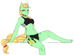 Size: 1280x953 | Tagged: safe, artist:novabytes, oc, oc only, oc:amber waves, anthro, earth pony, plantigrade anthro, explicit source, simple background, solo, transparent background