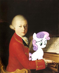 Size: 909x1125 | Tagged: safe, derpibooru import, sweetie belle, mozart, powdered wig, wig, wolfgang amadeus mozart